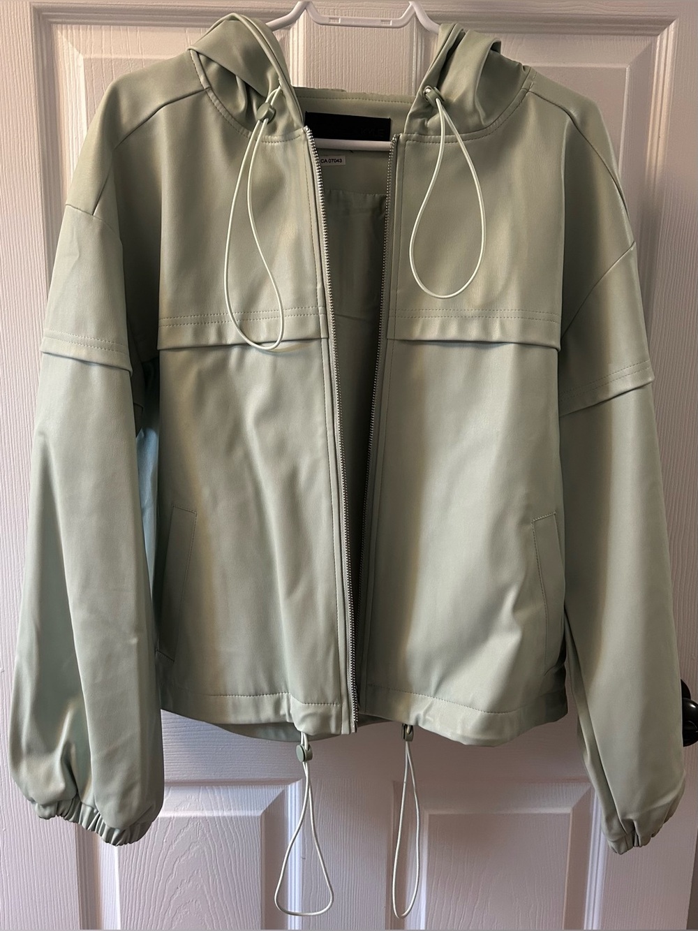 Kendall + Kylie Hooded Vegan Leather Jacket